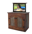 rustic TV lift cabinet, rustic cabinet, Adirondack